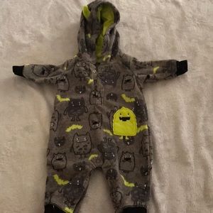 Gray fleece onesie